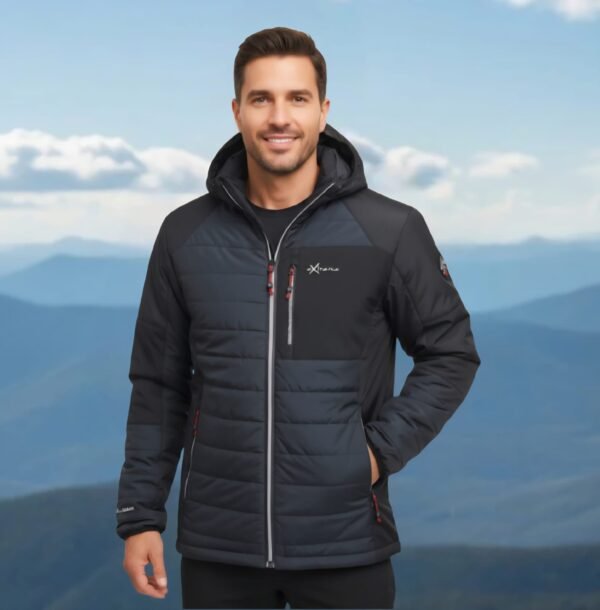 Cazadora acolchada combinada hombre tallas grandes S-3XL gris/negro