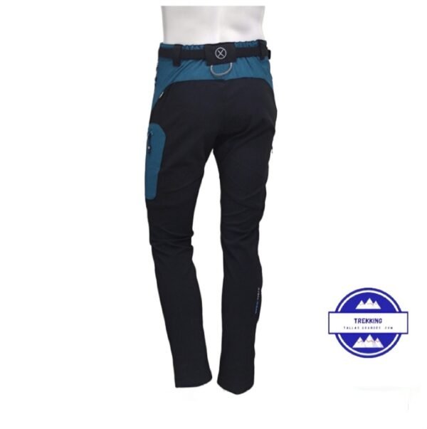 Pantalón trekking softshell negro con azul hombre