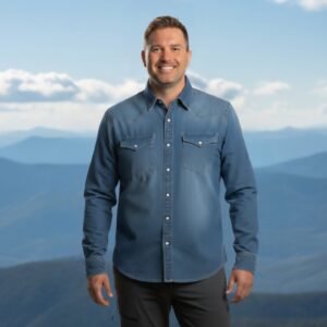 Camisa Vaquera Tallas Grandes en manga larga para Hombre
