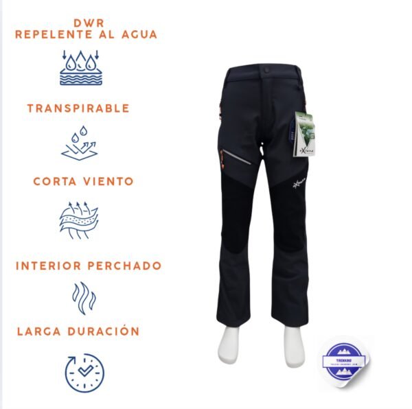 Pantalón de Trekking Infantil Reiki Invierno Gris cremallera gris perla