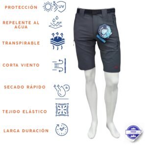 Bermuda montaña elástica talla grande hombre