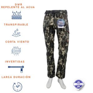 Pantalón trekking invierno 6 bolsillos camuflaje para hombre-modelo Madeira Camo