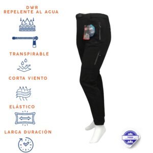 Pantalón trekking entretiempo unisex negro-Modelo Onix