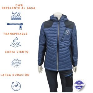 Chaqueta técnica Impermeable en azul con detalles en carbón eXtreme