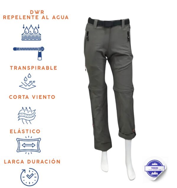 Pantalón trekking desmontable para mujer