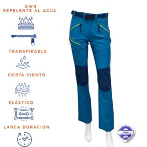 Pantalón trekking verano azul coral mujer