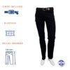 Pantalón loneta corte vaquero negro con cinto elástico Koyote Tallas Grandes Hombre