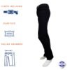 Pantalón loneta corte vaquero negro con cinto elástico Koyote Tallas Grandes Hombre