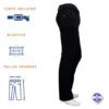 Pantalón loneta corte vaquero negro con cinto elástico Koyote Tallas Grandes Hombre
