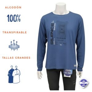 Camiseta Manga Larga Tallas Grandes 3XL–7XL