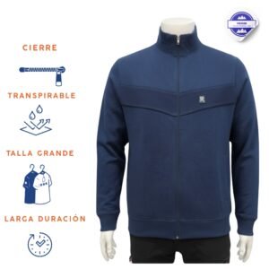 Sudadera tallas grandes con Cremallera Azul Marino