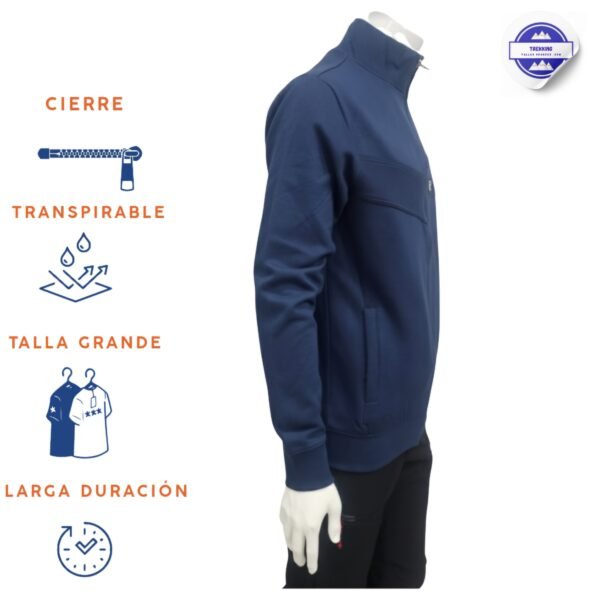 Sudadera tallas grandes con Cremallera Azul Marino