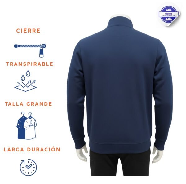 Sudadera tallas grandes con Cremallera Azul Marino