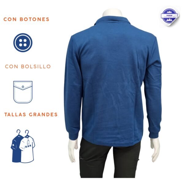 Polo básico de hombre con bolsillo  manga larga 