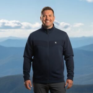 Sudadera tallas grandes con Cremallera Azul Marino