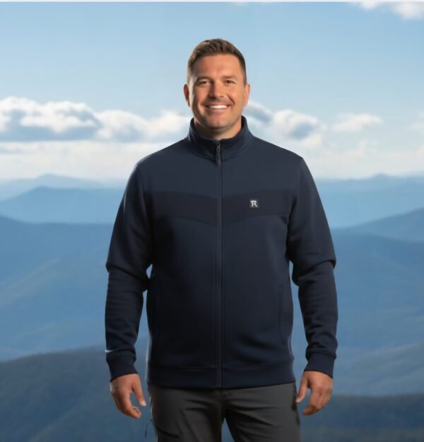 Sudadera tallas grandes con Cremallera Azul Marino
