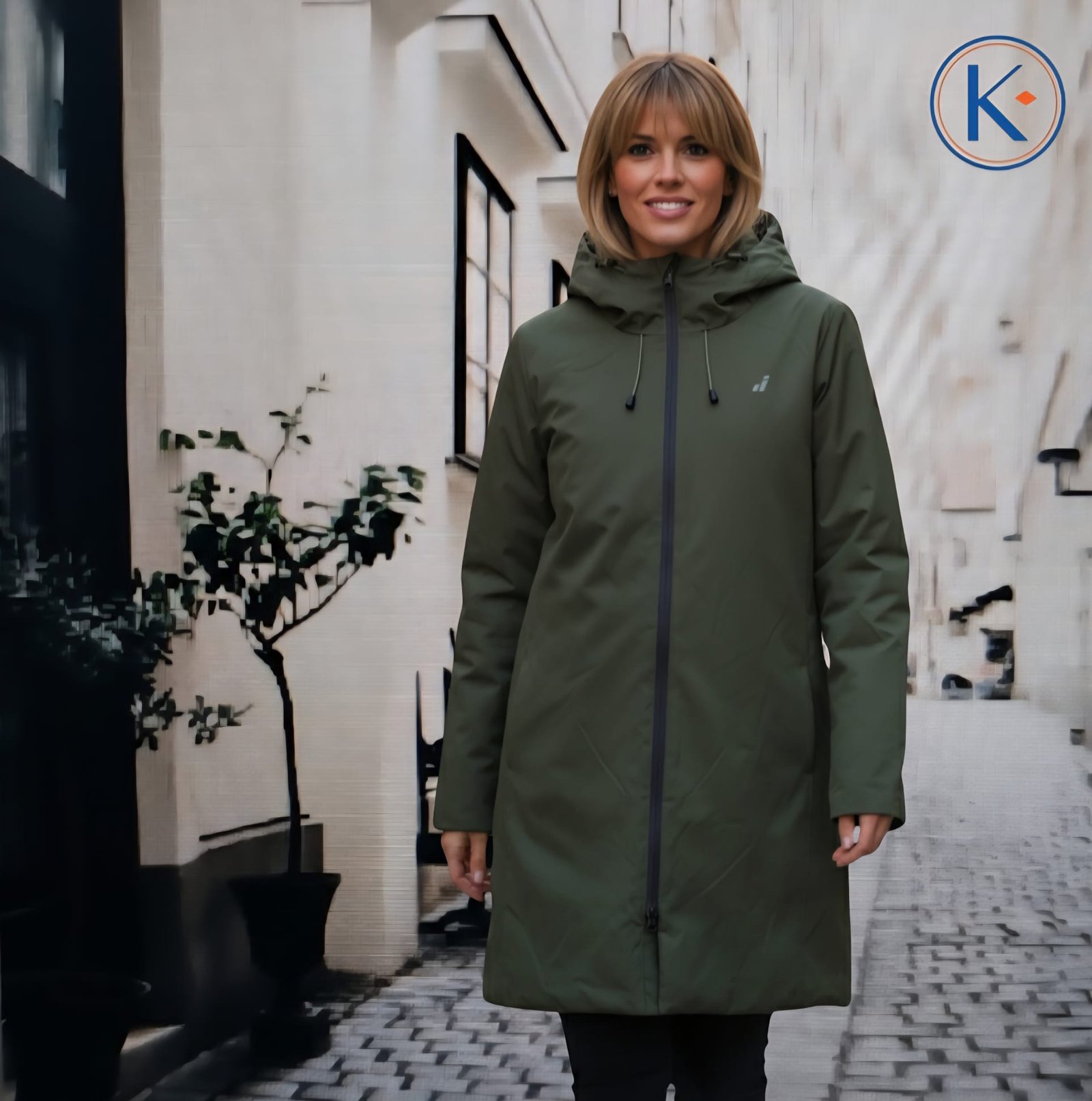 Abrigo anorak Joluvi Stormy W.Verde (tallaje entallado)