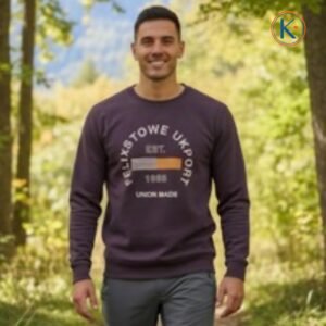 Camiseta manga larga hombre cuello redondo vino