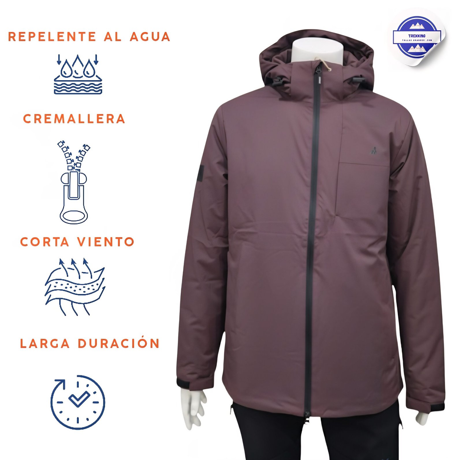 Chaquetón invierno hombre Joluvi WP 8000 color vino