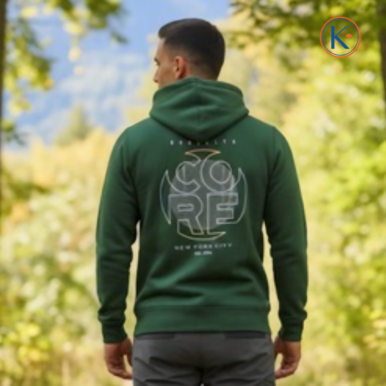 Sudadera con capucha hombre verde botella