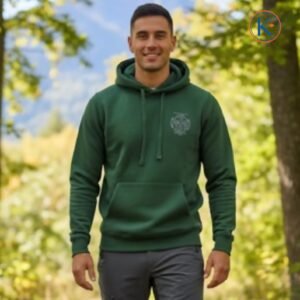 Sudadera con capucha hombre verde botella