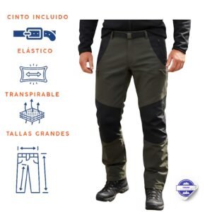 Pantalón trekking invierno tallas grandes hombre 62-70 Koyote kaki/gris