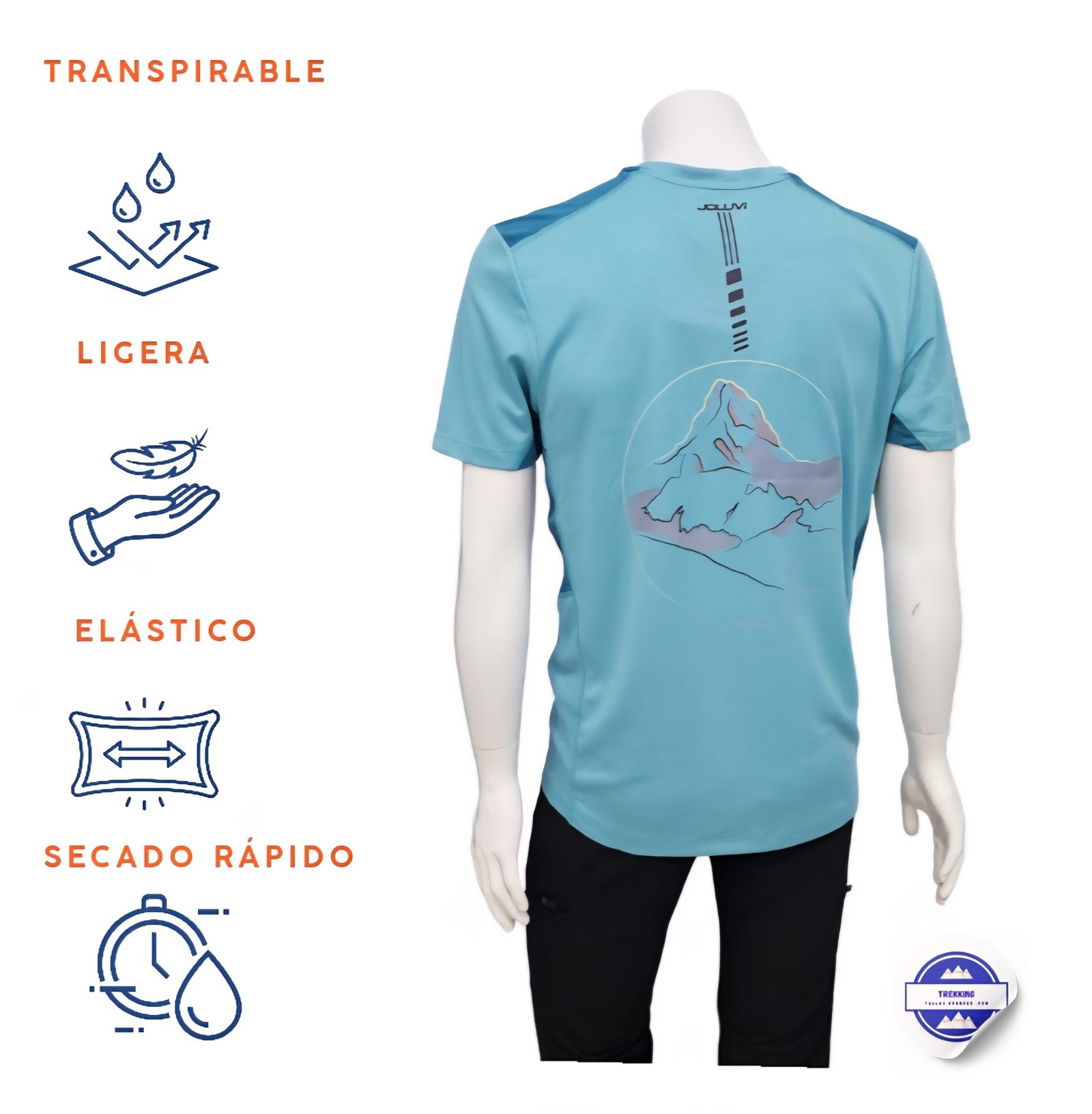 Camiseta Técnica Hombre Joluvi Inter Azul Aguamarina