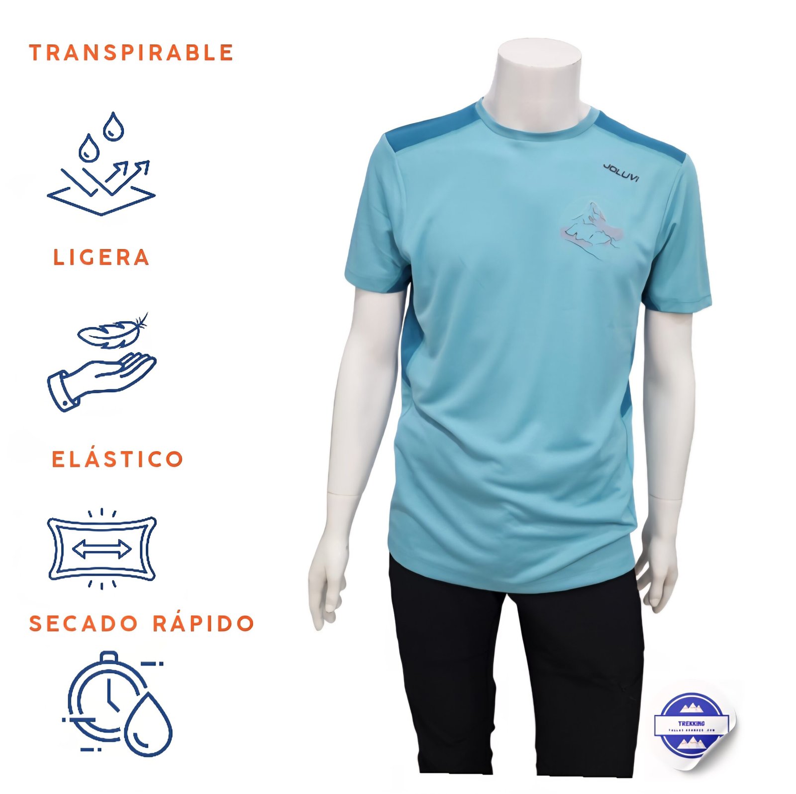 Camiseta Técnica Hombre Joluvi Inter Azul Aguamarina