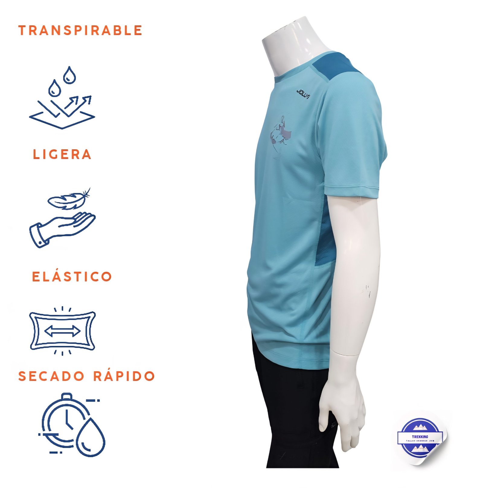 Camiseta Técnica Hombre Joluvi Inter Azul Aguamarina
