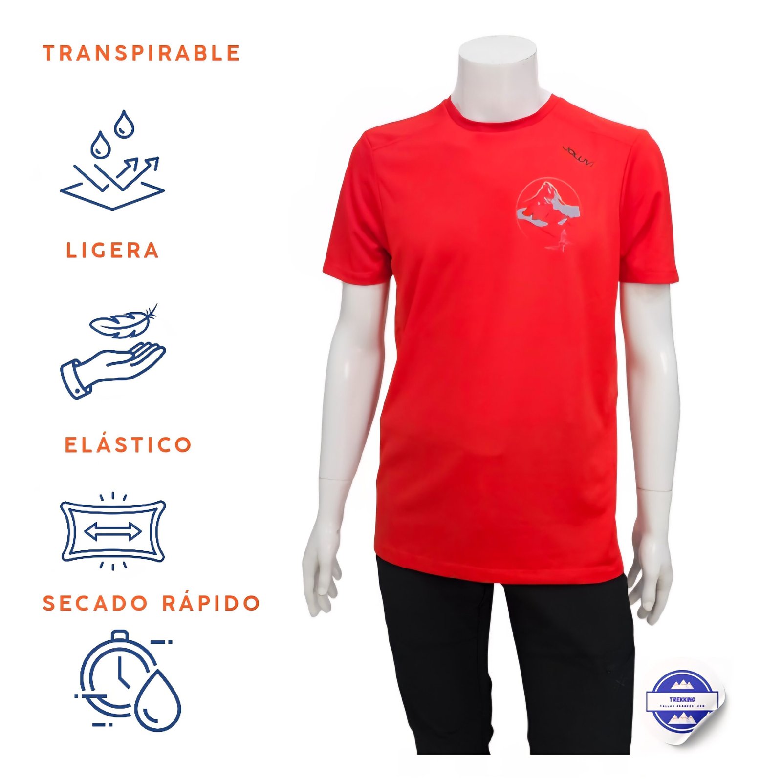 Camiseta Técnica Hombre Joluvi Inter Roja Pico Gilbo