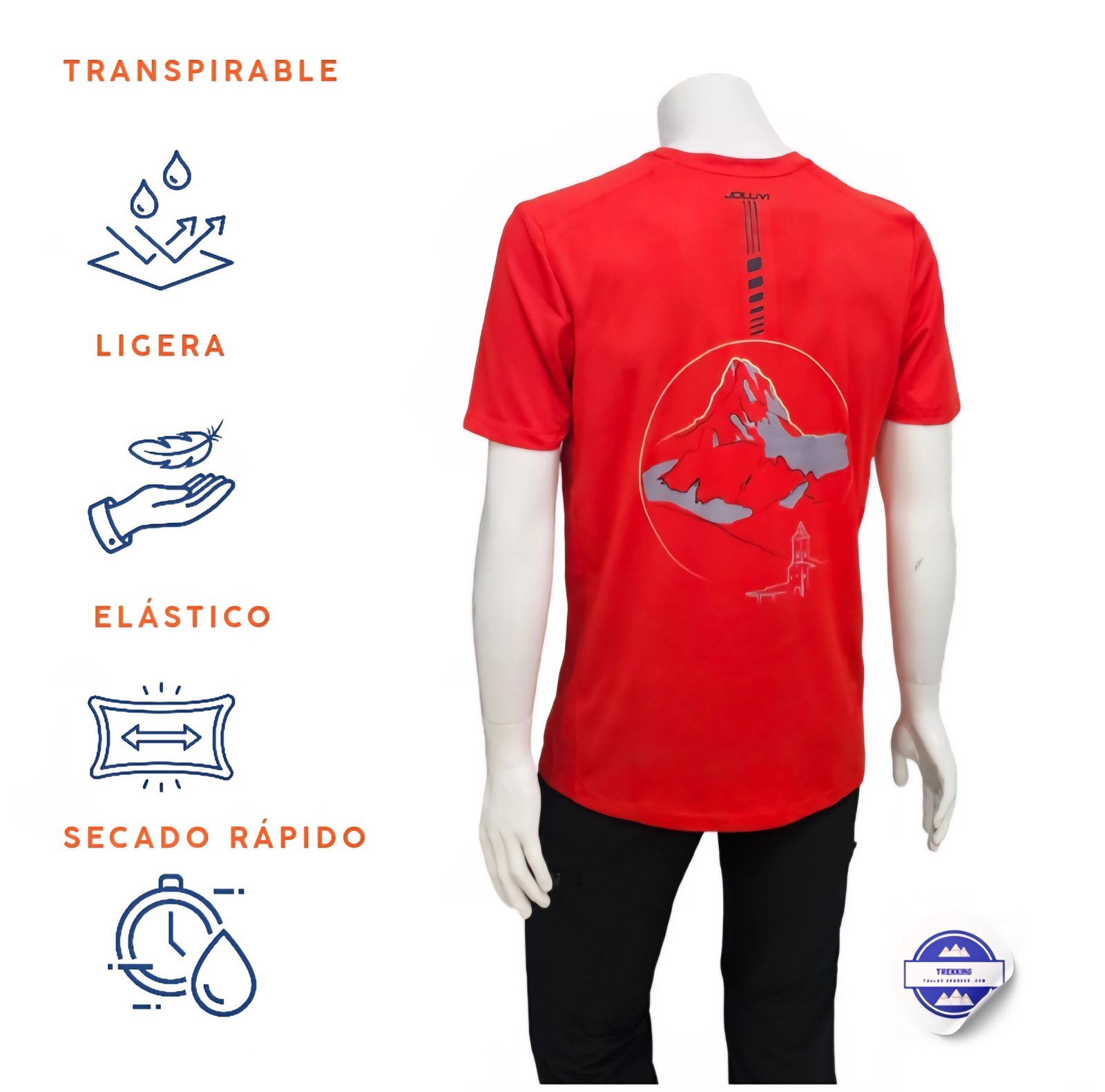Camiseta Técnica Hombre Joluvi Inter Roja Pico Gilbo