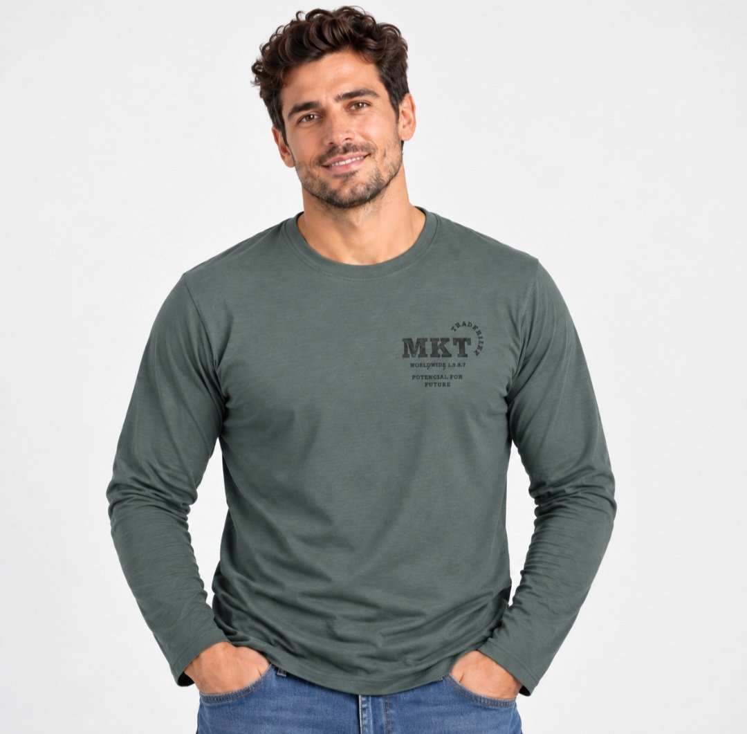 Camiseta de manga larga Losan MKT granate y verde