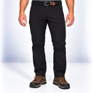Pantalón loneta corte vaquero negro con cinto elástico Koyote Tallas Grandes Hombre