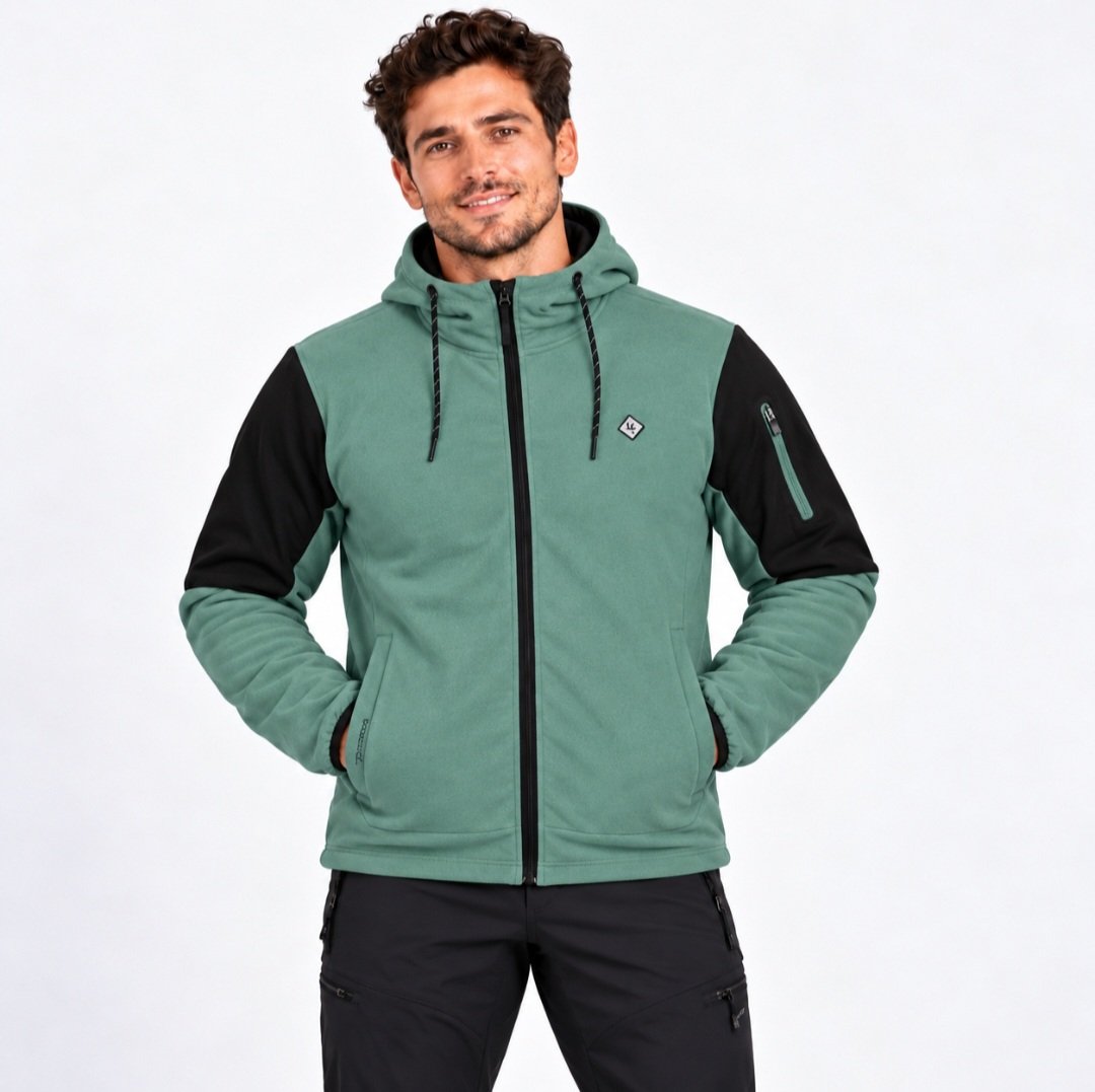 Sudadera con capucha y cremallera KLROO para hombre