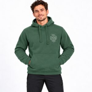 Sudadera con capucha verde botella para hombre