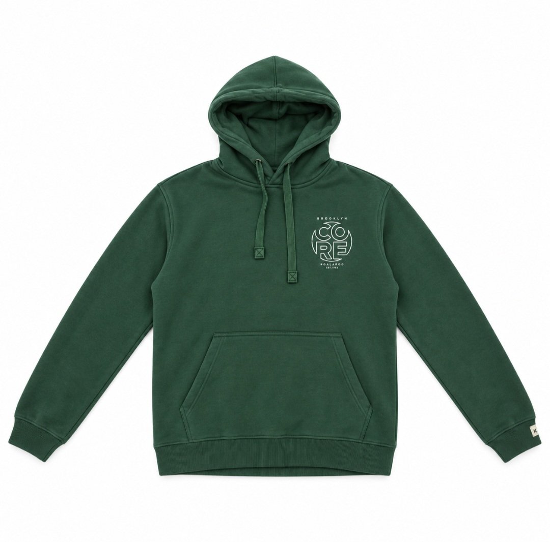Sudadera con capucha verde botella para hombre