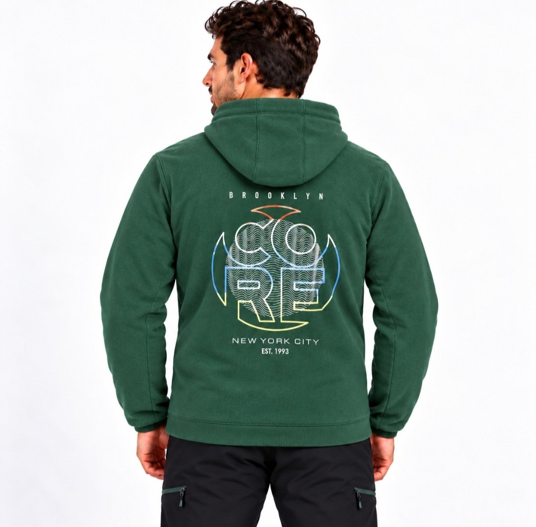 Sudadera con capucha verde botella para hombre