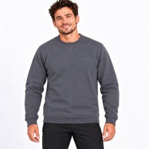 Sudadera cuello redondo gris para hombre