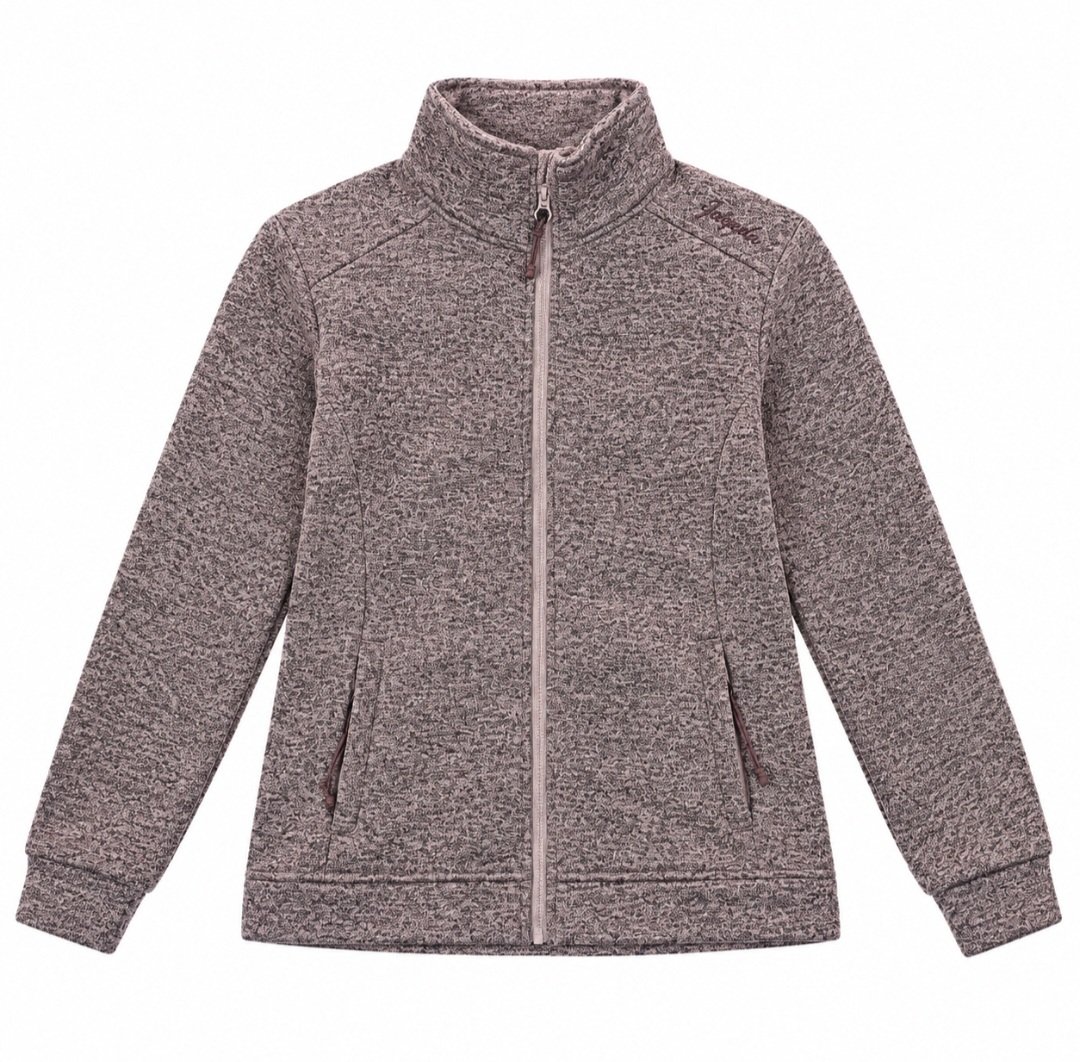 Sudadera jaspeada Joluvi con cremallera para mujer