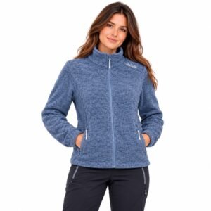 Sudadera jaspeada Joluvi con cremallera para mujer