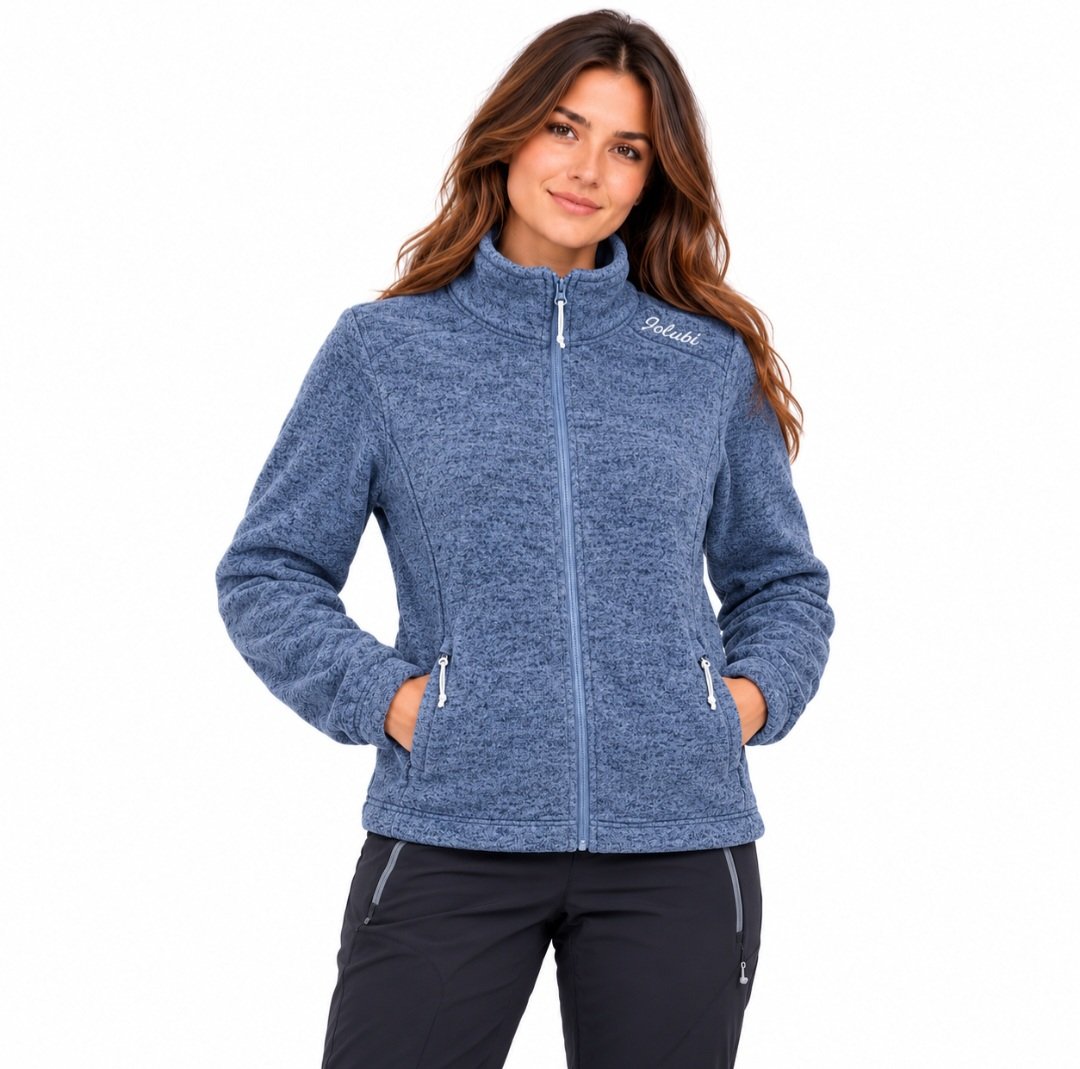 Sudadera jaspeada Joluvi con cremallera para mujer