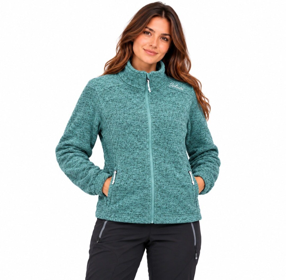 Sudadera jaspeada Joluvi con cremallera para mujer